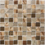 Мозаика стеклянная Titan Bronze 318х318 бронзовая Bonaparte mosaic - uralkafel.ru - Уфа