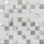 Мозаика стеклянная Titan Silver 318х318 серебряная Bonaparte mosaic - uralkafel.ru - Уфа