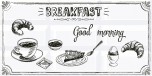 Декор настенный керамический Вог Breakfast 1 201х405 белый Азори - uralkafel.ru - Уфа
