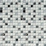 Мозаика стеклянная Metallica 300х300 серая Bonaparte mosaic - uralkafel.ru - Уфа