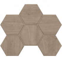 Керамогранитная плитка мозаика Classic Wood CW02 Hexagon 25х28.5 неполированная Estima - uralkafel.ru - Уфа