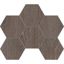 Керамогранитная плитка мозаика Kraft Wood KW03 Hexagon 25х28.5 Estima - uralkafel.ru - Уфа