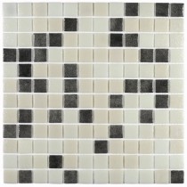 Мозаика стеклянная Atlantis Nero 315х315 белая Bonaparte mosaic - uralkafel.ru - Уфа