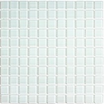 Мозаика стеклянная White glass 300х300 белая Bonaparte mosaic - uralkafel.ru - Уфа