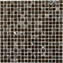 Мозаика стеклянная с камнем Alana 300х300 коричневая Bonaparte mosaic - uralkafel.ru - Уфа