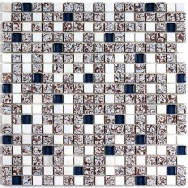 Мозаика стеклянная с камнем Dreams Blue 300х300 синяя Bonaparte mosaic - uralkafel.ru - Уфа