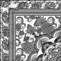 Плитка напольная керамическая Calacatta Roseton Brillo 450х450 черно-белая Click Ceramica - uralkafel.ru - Уфа