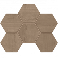 Керамогранитная плитка мозаика Classic Wood CW03 Hexagon 25х28.5 неполированная Estima - uralkafel.ru - Уфа