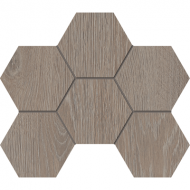 Керамогранитная плитка мозаика Kraft Wood KW02 Hexagon 25х28.5 Estima - uralkafel.ru - Уфа