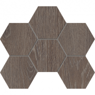 Керамогранитная плитка мозаика Kraft Wood KW03 Hexagon 25х28.5 Estima - uralkafel.ru - Уфа