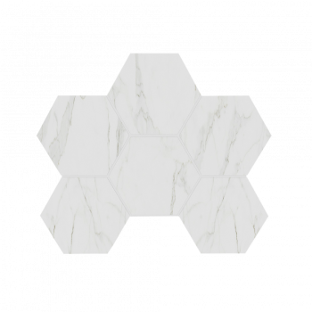 Керамогранитная плитка мозаика Alba AB 01 Hexagon 25х28.5 неполированная Estima - uralkafel.ru - Уфа