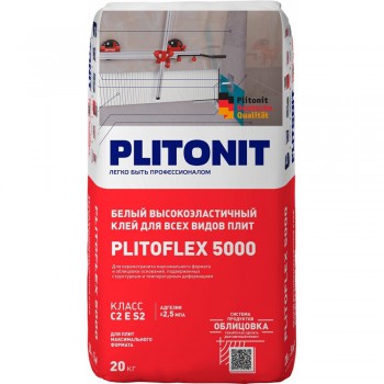 PLITONIT PLITOFLEX 5000 Белый высокоэластичный клей для монтажа сверхкрупных плит - uralkafel.ru - Уфа