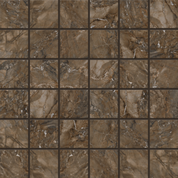 Керамогранитная плитка мозаика Bernini Dark Brown BR04 (5х5) 30х30 неполированная Estima - uralkafel.ru - Уфа