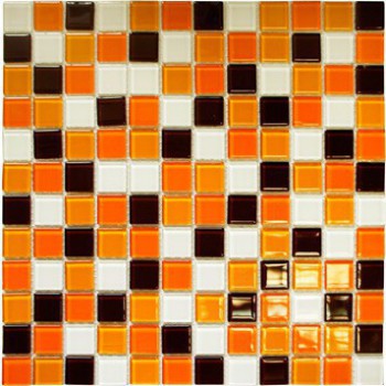 Мозаика стеклянная CB806 (300х300х4 мм) рыже-коричневая Elada Mosaic - uralkafel.ru - Уфа