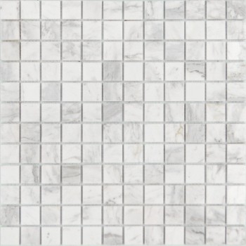 Каменная мозаика Dolomiti bianco POL 298х298х4 белая полированная CARAMELLE - uralkafel.ru - Уфа