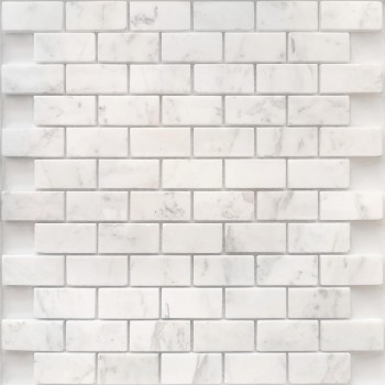 Каменная мозаика Dolomiti bianco POL 298х298х7 23х48 белая полированная CARAMELLE - uralkafel.ru - Уфа