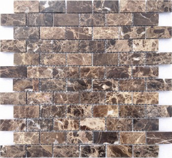 Каменная мозаика Emperador Dark POL 298х298х4 23х48 коричневая полированная CARAMELLE - uralkafel.ru - Уфа