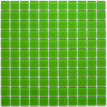 Мозаика стеклянная Green glass 300х300 зеленая Bonaparte mosaic - uralkafel.ru - Уфа