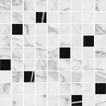 Мозаика Marble Trend Carrara / Nero Dorato K-1000(1004)/MR(LR)/m21 300х300 Kerranova - uralkafel.ru - Уфа