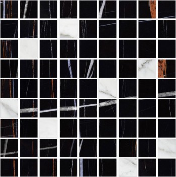 Мозаика Marble Trend Nero Dorato K-1004(1000)/MR/m21 300х300 Kerranova - uralkafel.ru - Уфа