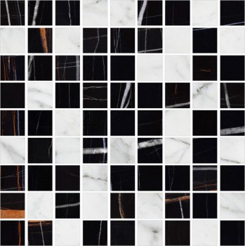 Мозаика Marble Trend Nero Dorato K-1004(1000)/MR/m22 300х300 Kerranova - uralkafel.ru - Уфа