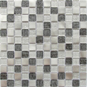 Мозаика стеклянная Trend Silver 6х300х300 серебряная Bonaparte mosaic - uralkafel.ru - Уфа