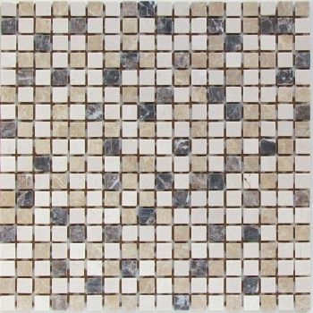Мозаика каменная Turin-15 slim (Matt) 305х305 бежевая Bonaparte mosaic - uralkafel.ru - Уфа