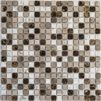 Мозаика каменная Detroit (POL) 305х305 серая Bonaparte mosaic - uralkafel.ru - Уфа