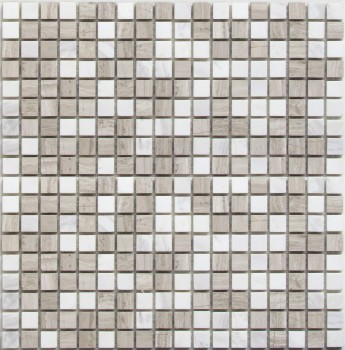 Мозаика каменная Melange-15 305х305 серая Bonaparte mosaic - uralkafel.ru - Уфа