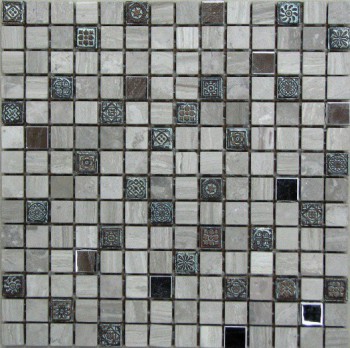Мозаика каменная Milan-2 305х305 черная Bonaparte mosaic - uralkafel.ru - Уфа