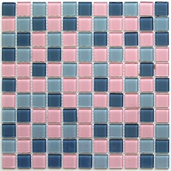 Мозаика стеклянная Set mix 300х300 розовая Bonaparte mosaic - uralkafel.ru - Уфа