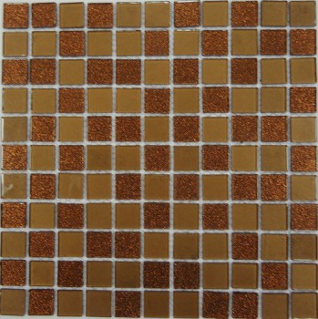 Мозаика стеклянная Shine Brown 300х300 коричневая Bonaparte mosaic - uralkafel.ru - Уфа