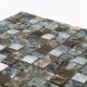 Мозаика 010 на сетке камень и стекло 300х300х8 коричневая Keramograd - uralkafel.ru - Уфа