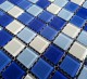 Мозаика стеклянная CB021 (327х327х4 мм) бело-синяя Elada Mosaic - uralkafel.ru - Уфа