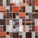 Мозаика стеклянная JSM-CH1021 (300х300х4 мм) терракотовая полосатая mix size Elada Mosaic - uralkafel.ru - Уфа