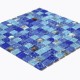 Мозаика стеклянная с ракушкой SZ022 300х300х6 синяя Keramograd - uralkafel.ru - Уфа